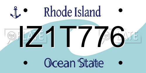 IZ1T776 Rhode Island License Plate