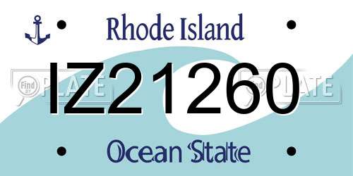 IZ21260 Rhode Island License Plate