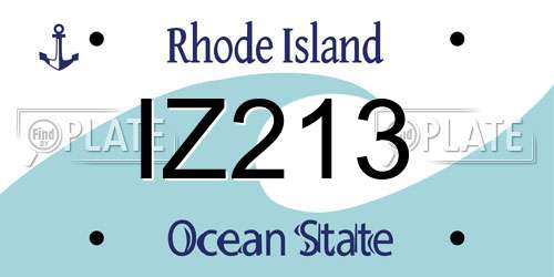 IZ213 Rhode Island License Plate