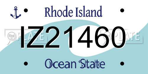 IZ21460 Rhode Island License Plate
