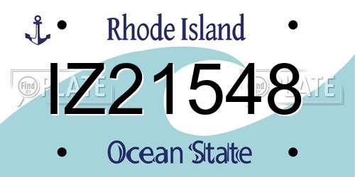 IZ21548 Rhode Island License Plate