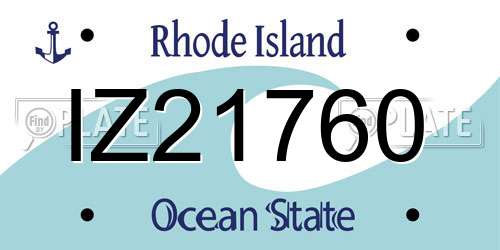 IZ21760 Rhode Island License Plate