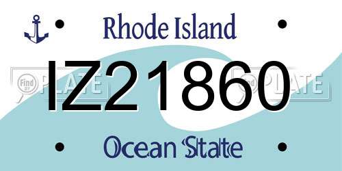 IZ21860 Rhode Island License Plate