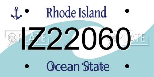 IZ22060 Rhode Island License Plate