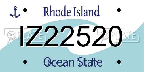 IZ22520 Rhode Island License Plate