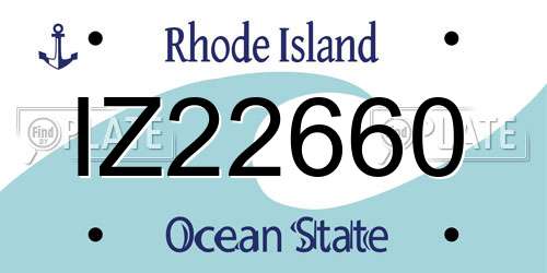IZ22660 Rhode Island License Plate