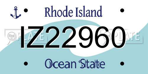 IZ22960 Rhode Island License Plate