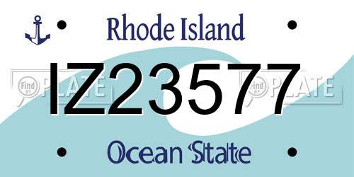 IZ23577 Rhode Island License Plate