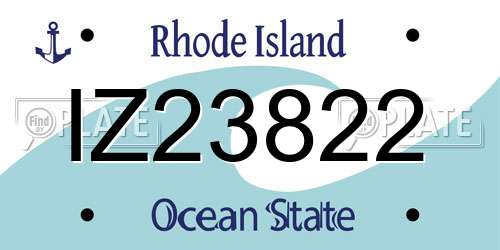 IZ23822 Rhode Island License Plate