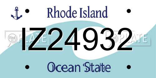 IZ24932 Rhode Island License Plate