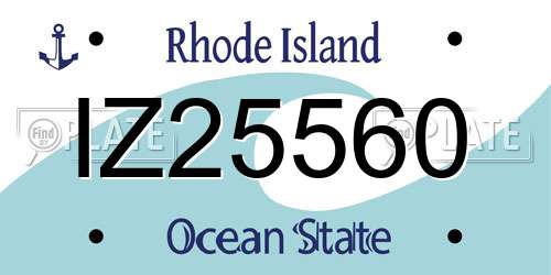 IZ25560 Rhode Island License Plate