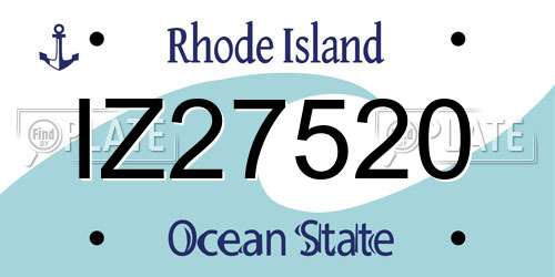 IZ27520 Rhode Island License Plate