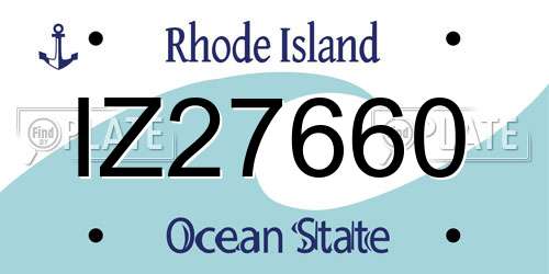 IZ27660 Rhode Island License Plate