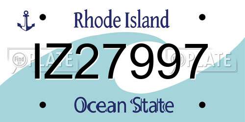 IZ27997 Rhode Island License Plate