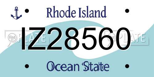 IZ28560 Rhode Island License Plate