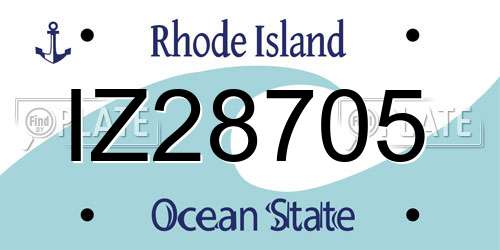 IZ28705 Rhode Island License Plate