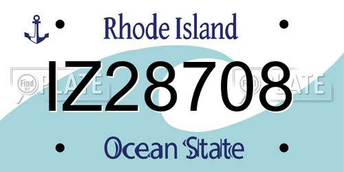 IZ28708 Rhode Island License Plate