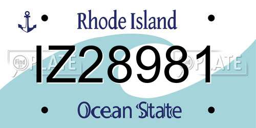 IZ28981 Rhode Island License Plate