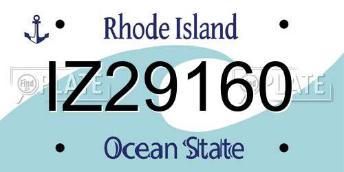 IZ29160 Rhode Island License Plate