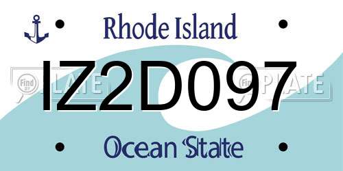 IZ2D097 Rhode Island License Plate