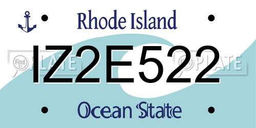 IZ2E522 Rhode Island License Plate