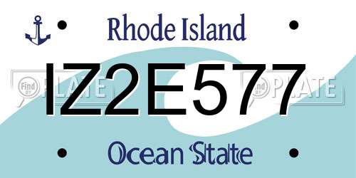 IZ2E577 Rhode Island License Plate