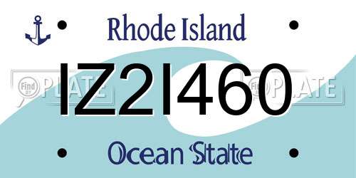 IZ2I460 Rhode Island License Plate