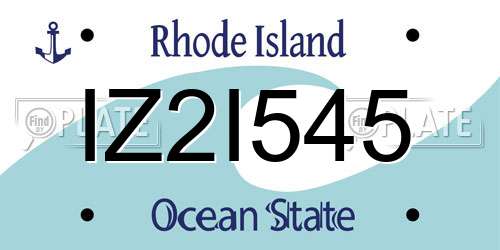 IZ2I545 Rhode Island License Plate