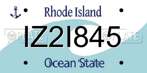 IZ2I845 Rhode Island License Plate