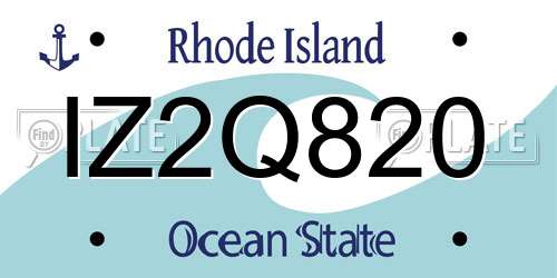IZ2Q820 Rhode Island License Plate