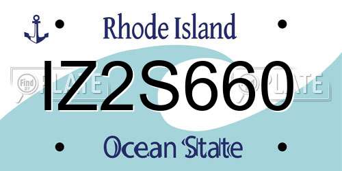 IZ2S660 Rhode Island License Plate