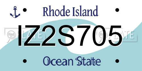 IZ2S705 Rhode Island License Plate