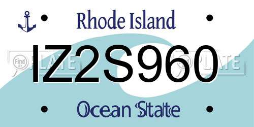 IZ2S960 Rhode Island License Plate