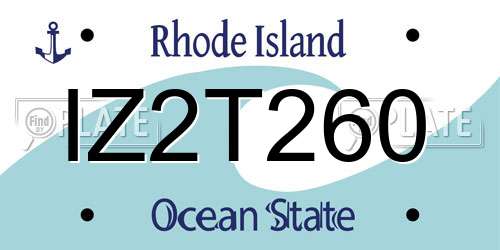 IZ2T260 Rhode Island License Plate