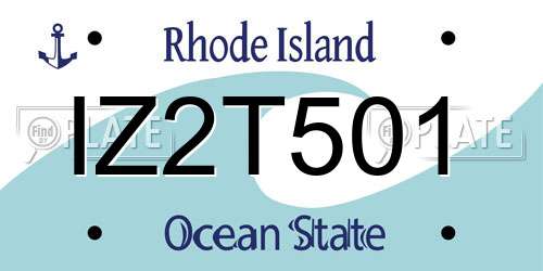 IZ2T501 Rhode Island License Plate