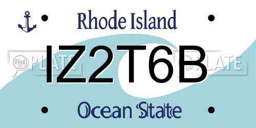 IZ2T6B Rhode Island License Plate