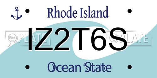 IZ2T6S Rhode Island License Plate