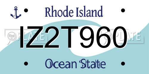 IZ2T960 Rhode Island License Plate