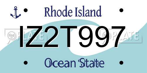 IZ2T997 Rhode Island License Plate