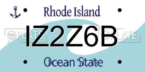 IZ2Z6B Rhode Island License Plate