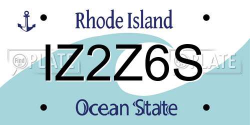 IZ2Z6S Rhode Island License Plate