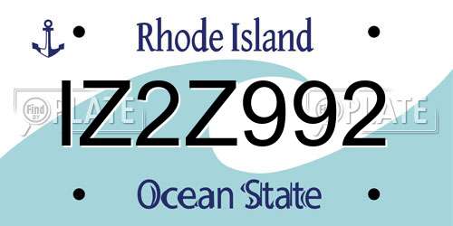 IZ2Z992 Rhode Island License Plate