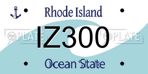 IZ300 Rhode Island License Plate