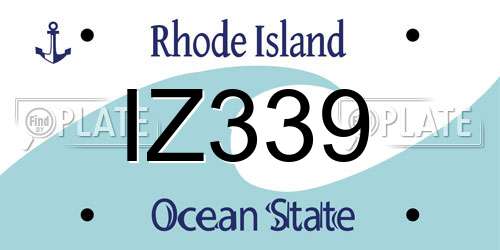 IZ339 Rhode Island License Plate