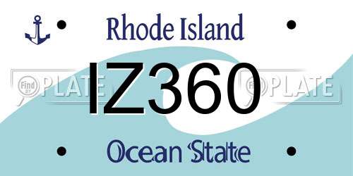 IZ360 Rhode Island License Plate