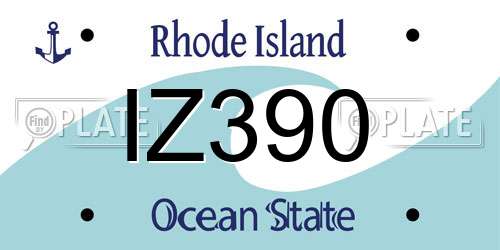 IZ390 Rhode Island License Plate