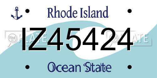 IZ45424 Rhode Island License Plate