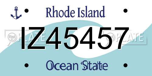 IZ45457 Rhode Island License Plate