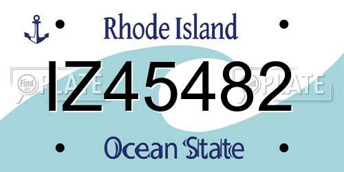 IZ45482 Rhode Island License Plate