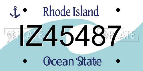 IZ45487 Rhode Island License Plate